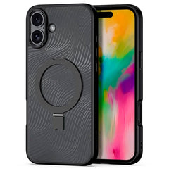 DUX DUCIS iPhone 16 Fleksibel Plastik Cover m. Kickstand - MagSafe Kompatibel - Gennemsigtig/Sort