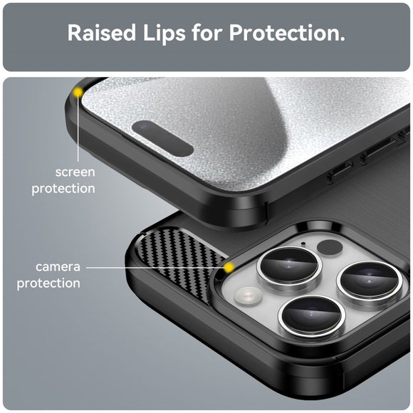 EIDERWOOD iPhone 16 Pro Brushed Carbon Cover - Sort