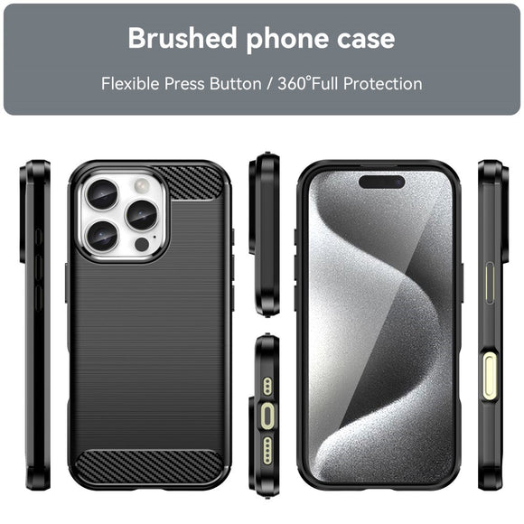 EIDERWOOD iPhone 16 Pro Brushed Carbon Cover - Sort