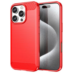 EIDERWOOD iPhone 16 Pro Brushed Carbon Cover - Rød