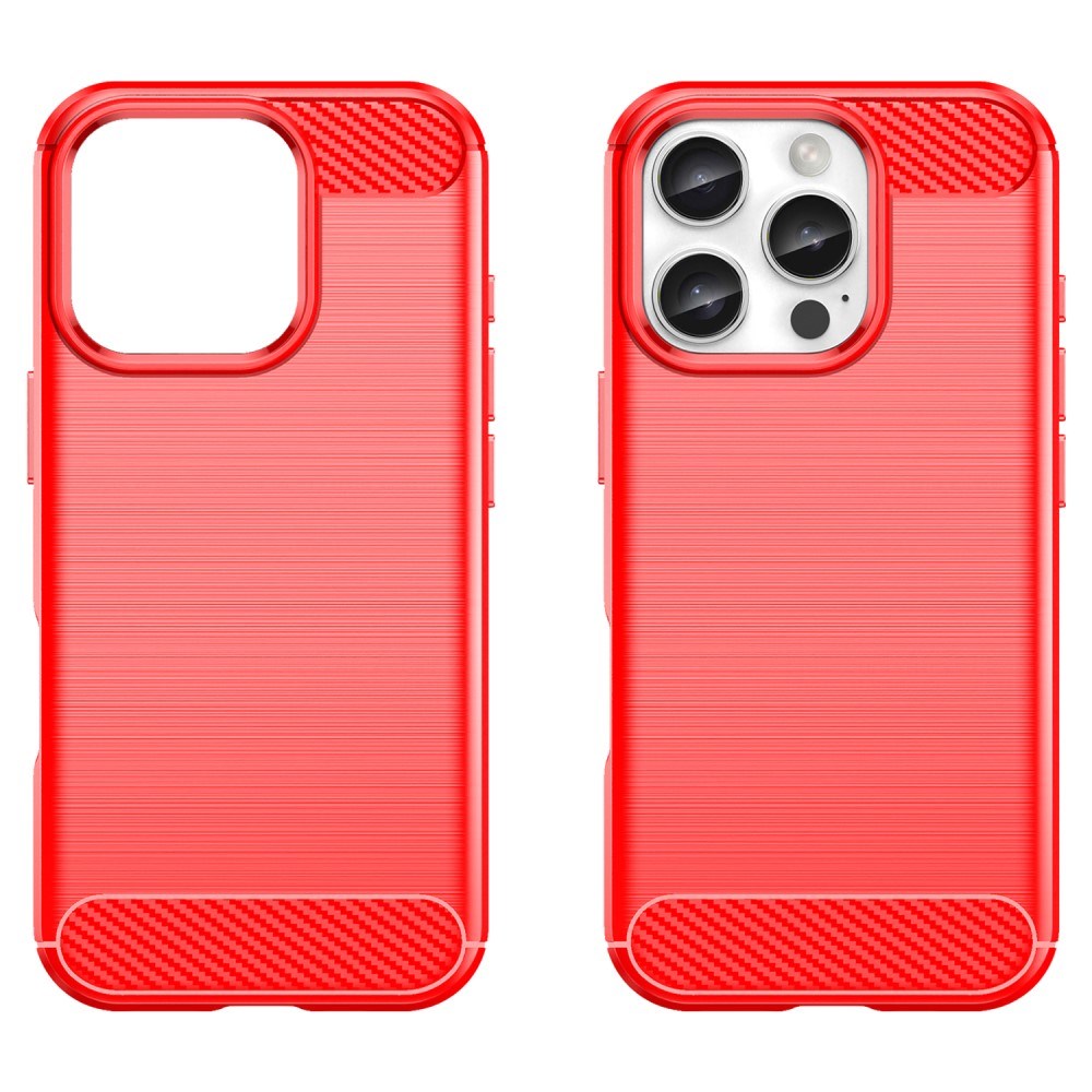 EIDERWOOD iPhone 16 Pro Brushed Carbon Cover - Rød