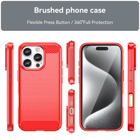 EIDERWOOD iPhone 16 Pro Brushed Carbon Cover - Rød