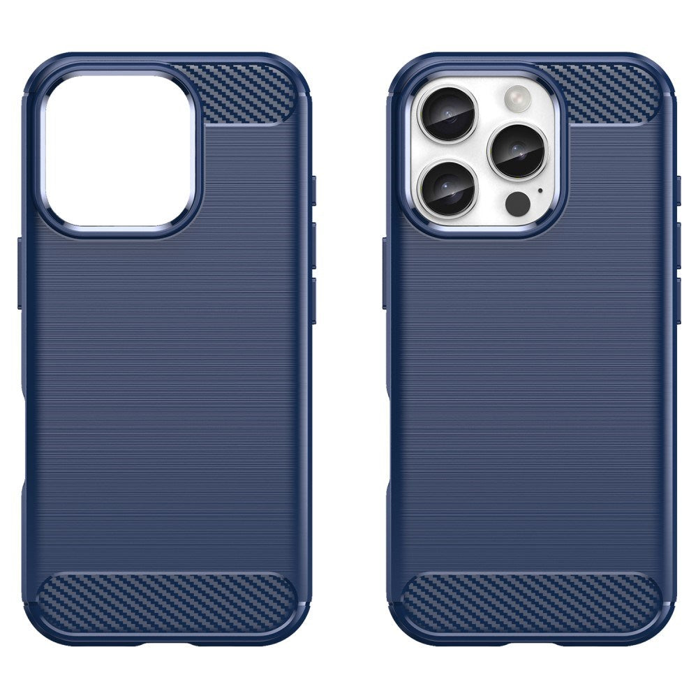 EIDERWOOD iPhone 16 Pro Brushed Carbon Cover - Blå