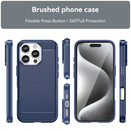 EIDERWOOD iPhone 16 Pro Brushed Carbon Cover - Blå