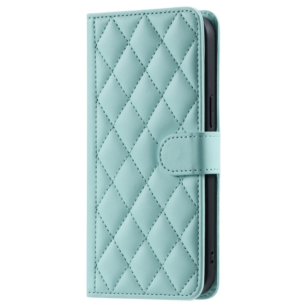 EIDERWOOD iPhone 16 Pro Max Læder Cover m. Pung & Strop - Rhombus - Turkis