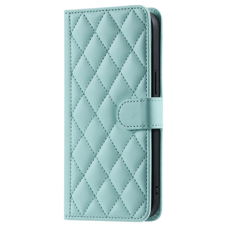 EIDERWOOD iPhone 16 Pro Max Læder Cover m. Pung & Strop - Rhombus - Turkis