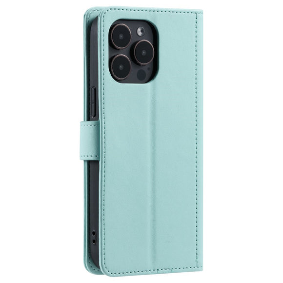 EIDERWOOD iPhone 16 Pro Max Læder Cover m. Pung & Strop - Rhombus - Turkis