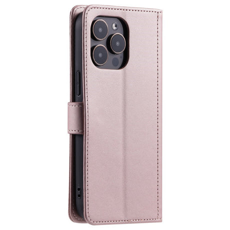 EIDERWOOD iPhone 16 Pro Max Læder Cover m. Pung & Strop - Rhombus - Rose Gold