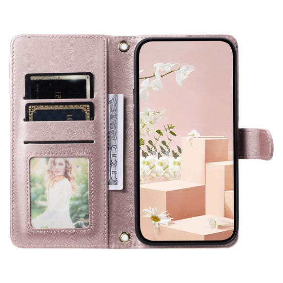 EIDERWOOD iPhone 16 Pro Max Læder Cover m. Pung & Strop - Rhombus - Rose Gold