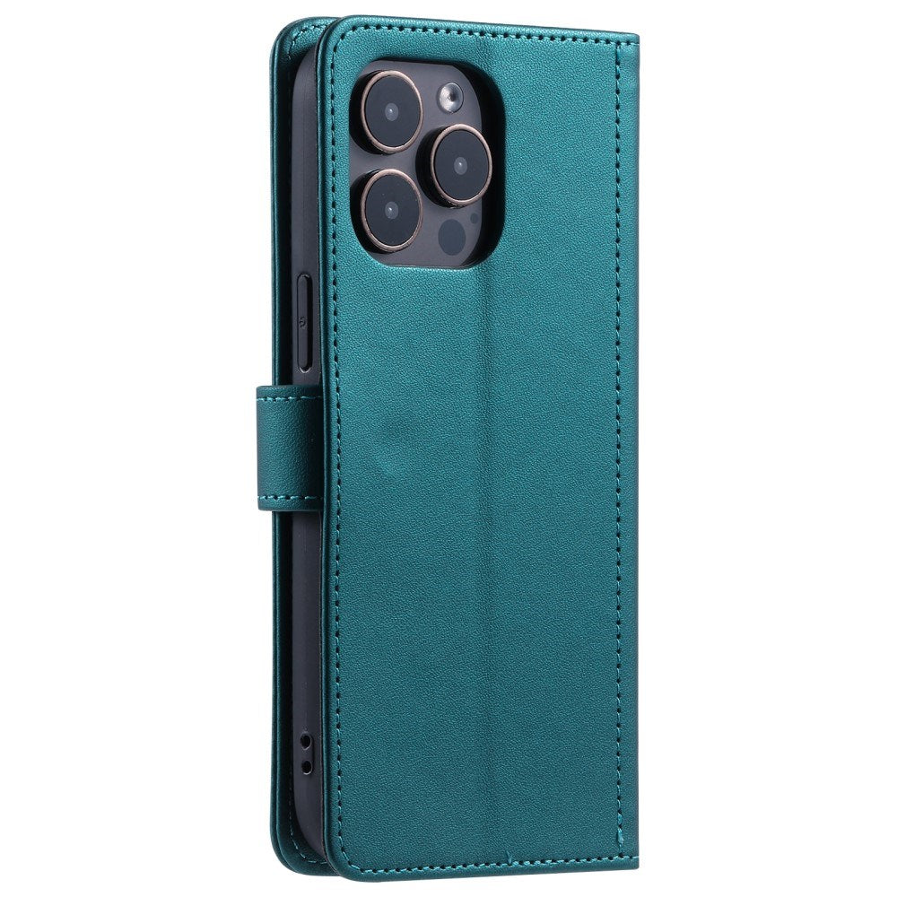 EIDERWOOD iPhone 16 Pro Max Læder Cover m. Pung & Strop - Rhombus - Grøn