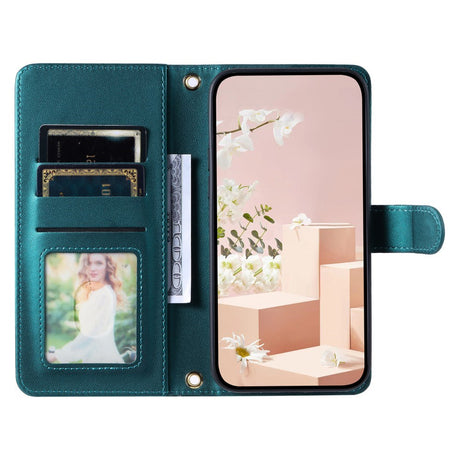 EIDERWOOD iPhone 16 Pro Max Læder Cover m. Pung & Strop - Rhombus - Grøn
