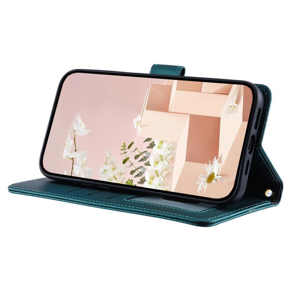 EIDERWOOD iPhone 16 Pro Max Læder Cover m. Pung & Strop - Rhombus - Grøn