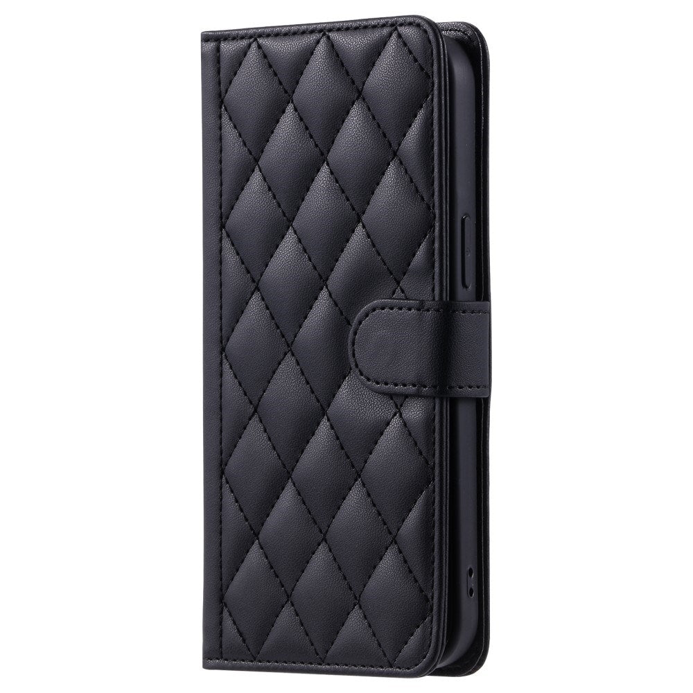 EIDERWOOD iPhone 16 Pro Max Læder Cover m. Pung & Strop - Rhombus - Sort