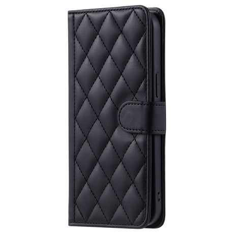 EIDERWOOD iPhone 16 Pro Max Læder Cover m. Pung & Strop - Rhombus - Sort
