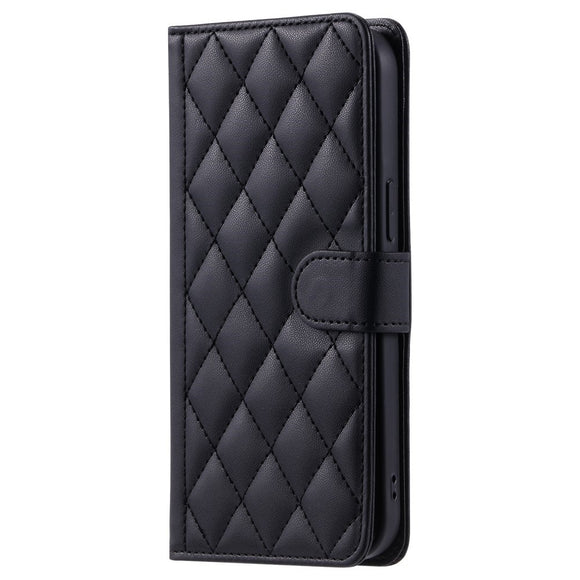 EIDERWOOD iPhone 16 Pro Max Læder Cover m. Pung & Strop - Rhombus - Sort