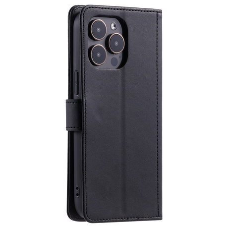 EIDERWOOD iPhone 16 Pro Max Læder Cover m. Pung & Strop - Rhombus - Sort