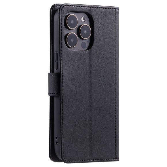 EIDERWOOD iPhone 16 Pro Max Læder Cover m. Pung & Strop - Rhombus - Sort
