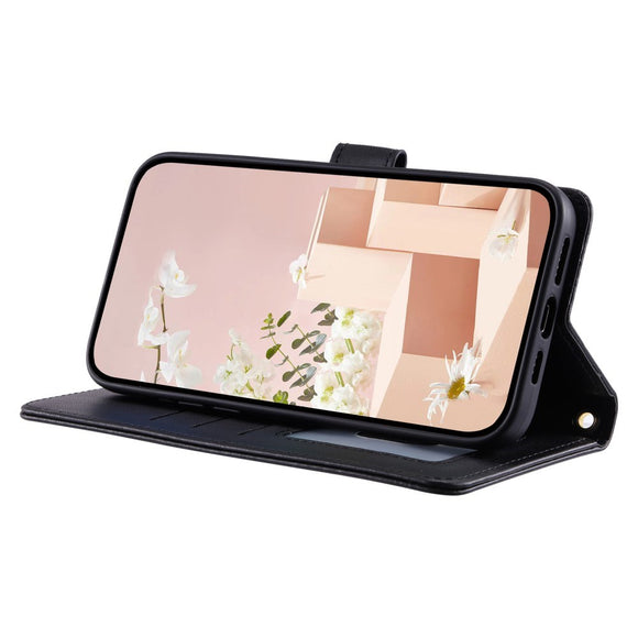EIDERWOOD iPhone 16 Pro Max Læder Cover m. Pung & Strop - Rhombus - Sort