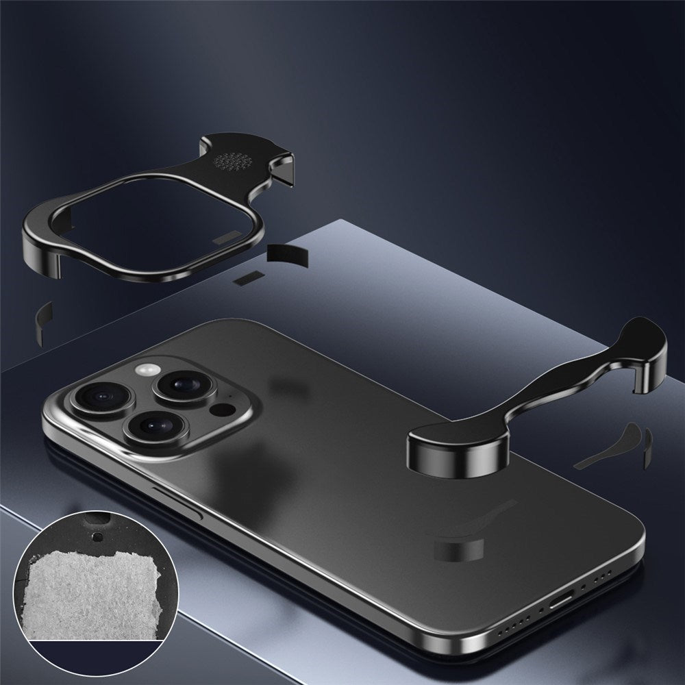 iPhone 15 Pro Todelt Metal Bumper Cover - Sort