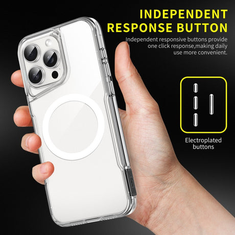 EIDERWOOD iPhone 16 Pro Hybrid Plastik Cover - MagSafe Kompatibel - Gennemsigtig / Mørkegrå