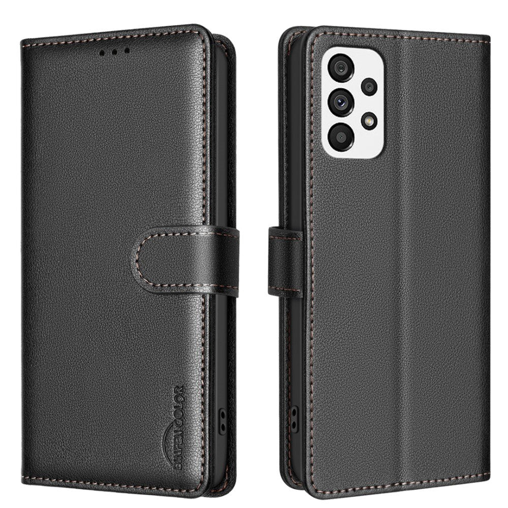 Samsung Galaxy A53 (5G) BINFEN Kunstlæder Flip Cover m. RFID Blokering - Sort