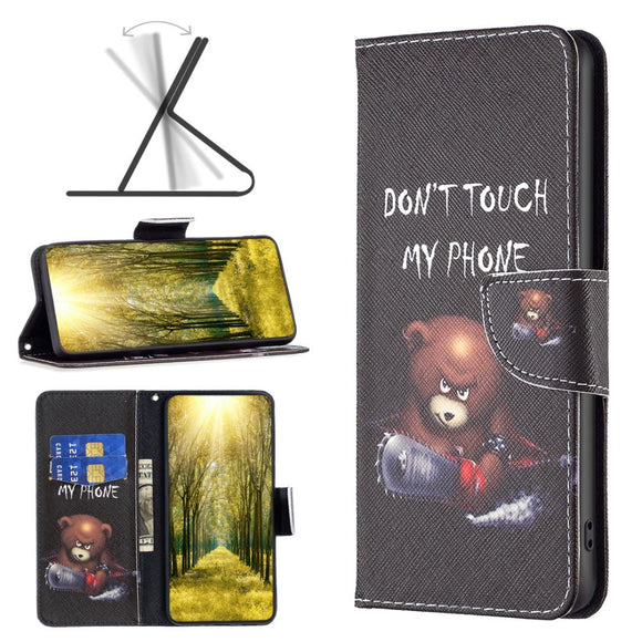 EIDERWOOD iPhone 16 Plus Læder Cover m. Pung & Ståfunktion - "Don't Touch My Phone" - Bjørn