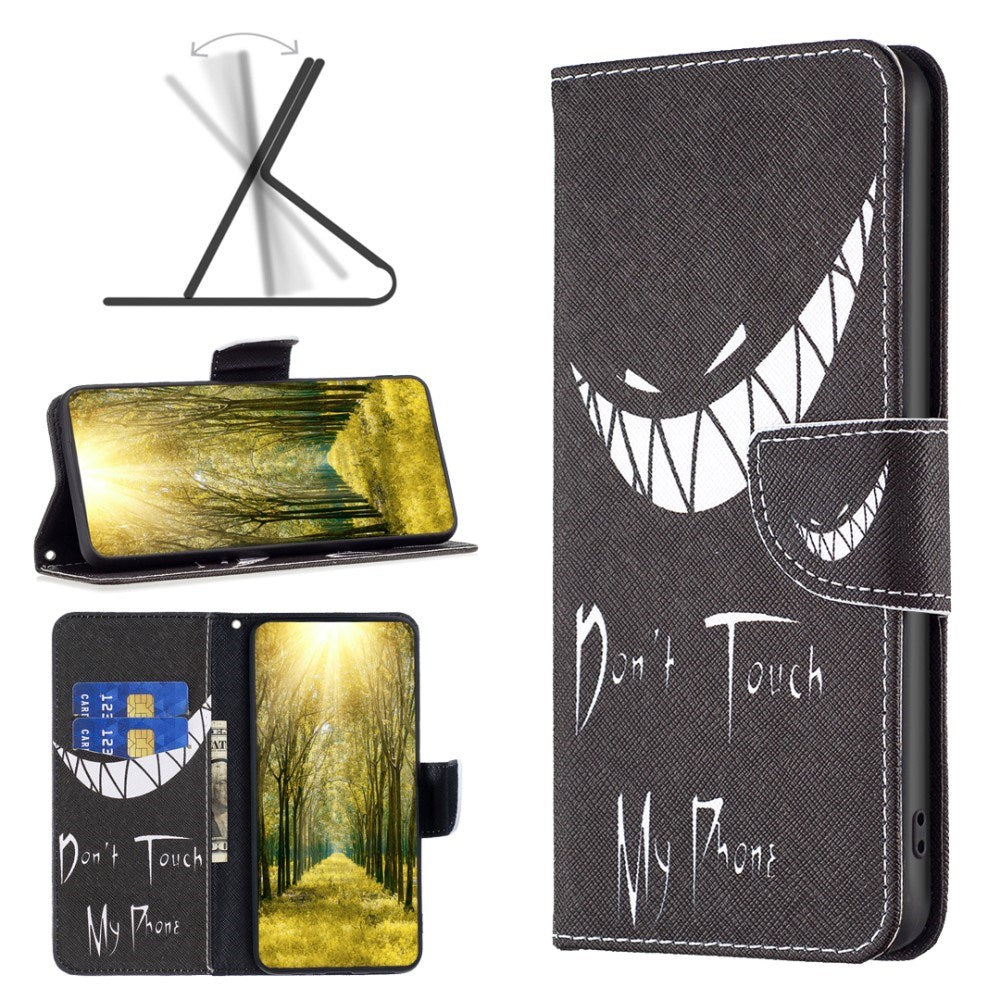 EIDERWOOD iPhone 16 Plus Læder Cover m. Pung & Ståfunktion - "Don't Touch My Phone"