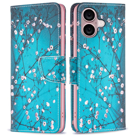 EIDERWOOD iPhone 16 Plus Læder Cover m. Pung & Ståfunktion - Kirsebærtræ
