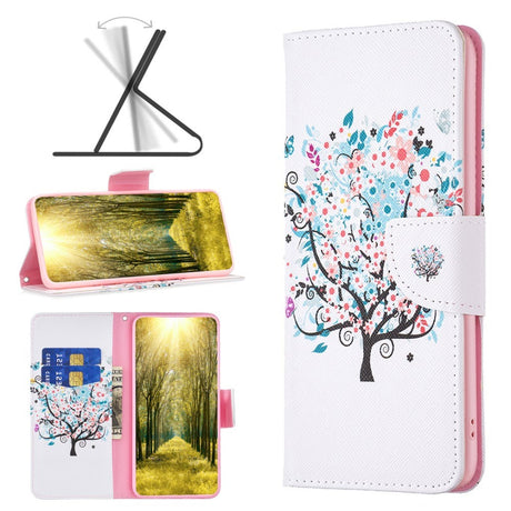EIDERWOOD iPhone 16 Plus Læder Cover m. Pung & Ståfunktion - Blomstertræ