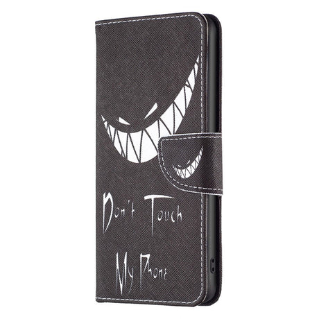 EIDERWOOD iPhone 16 Læder Cover m. Pung & Ståfunktion - "Don't Touch My Phone"