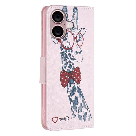 EIDERWOOD iPhone 16 Læder Cover m. Pung & Ståfunktion - Giraf