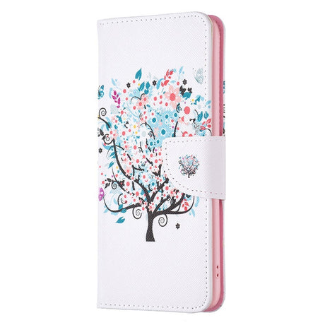 EIDERWOOD iPhone 16 Læder Cover m. Pung & Ståfunktion - Blomster Træ