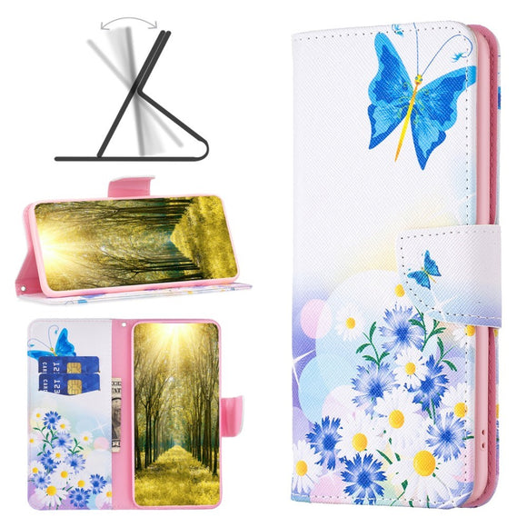 EIDERWOOD iPhone 16 Læder Cover m. Pung & Ståfunktion - Blomster og Sommerfugl