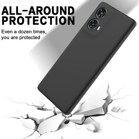 Motorola Moto G85 (5G) Liquid Silikone Cover m. Strop - Sort