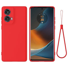 Motorola Moto G85 (5G) Liquid Silikone Cover m. Strop - Rød