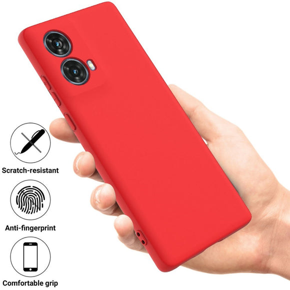 Motorola Moto G85 (5G) Liquid Silikone Cover m. Strop - Rød
