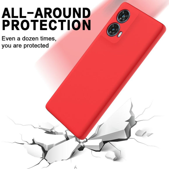Motorola Moto G85 (5G) Liquid Silikone Cover m. Strop - Rød