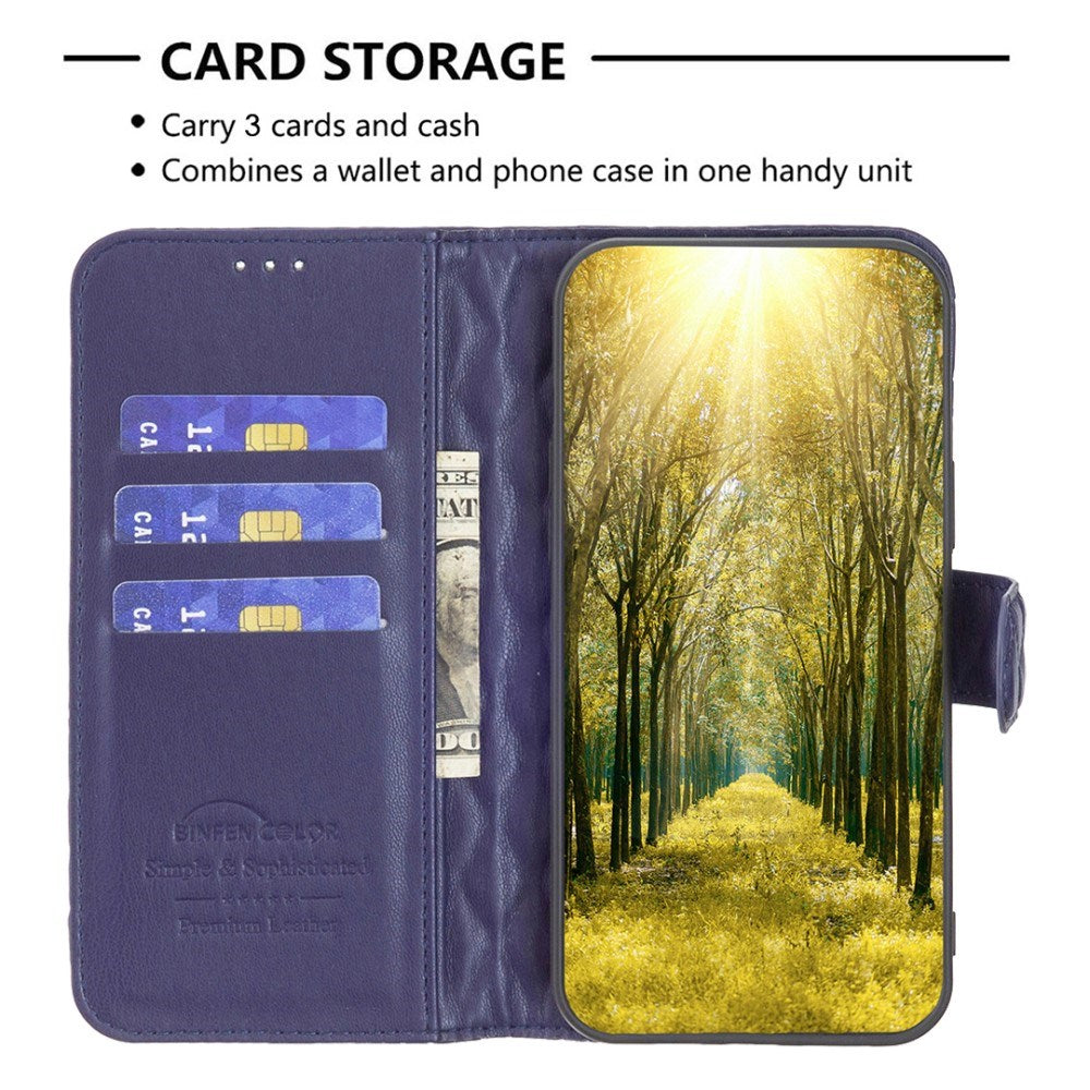 EIDERWOOD OnePlus Nord CE4 Lite (5G) Læder Cover m. Pung & Strop - Rhombus - Blå