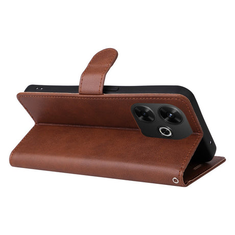 EIDERWOOD Xiaomi Redmi 13 Kunstlæder Flip Cover m. Pung og Strop - Brun