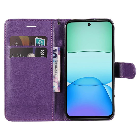 EIDERWOOD Xiaomi Redmi 13 Kunstlæder Flip Cover m. Pung og Strop - Lilla