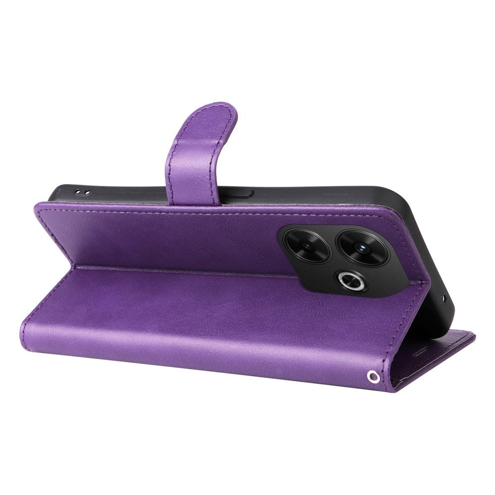 EIDERWOOD Xiaomi Redmi 13 Kunstlæder Flip Cover m. Pung og Strop - Lilla
