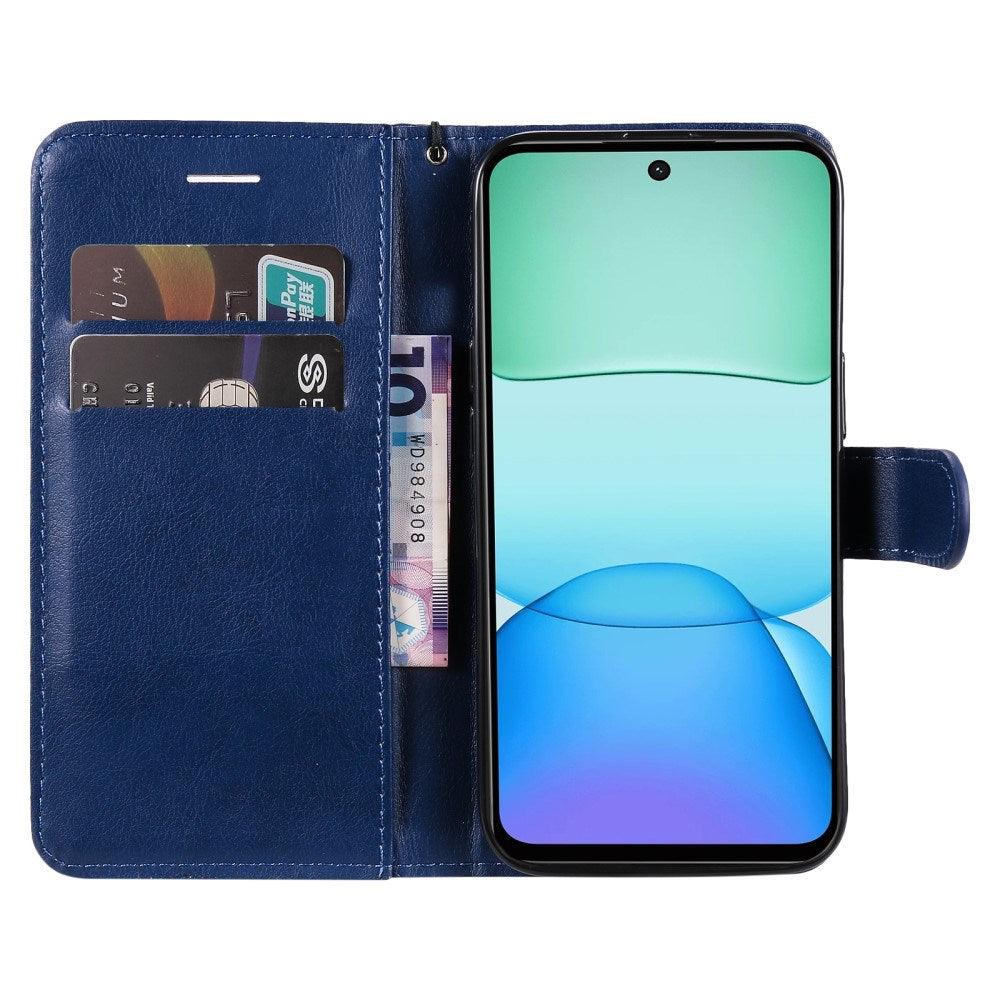 EIDERWOOD Xiaomi Redmi 13 Kunstlæder Flip Cover m. Pung og Strop - Blå