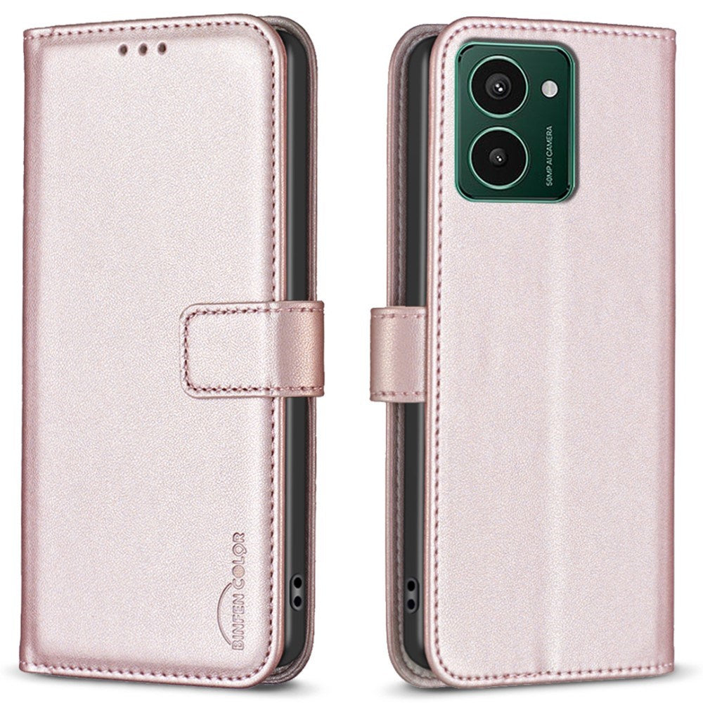 HMD Pulse+ Kunstlæder Flip Cover m. Kortholder & Ståfunktion - Rose Gold