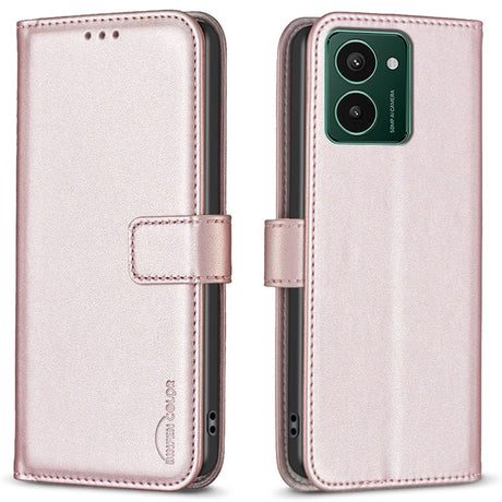 HMD Pulse+ Kunstlæder Flip Cover m. Kortholder & Ståfunktion - Rose Gold