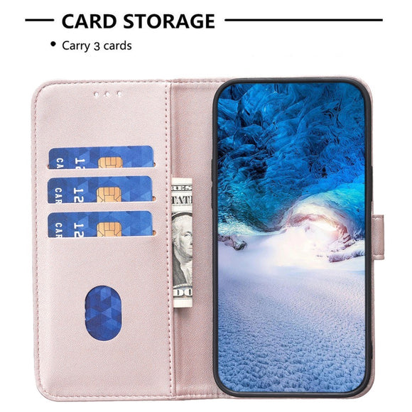 HMD Pulse+ Kunstlæder Flip Cover m. Kortholder & Ståfunktion - Rose Gold