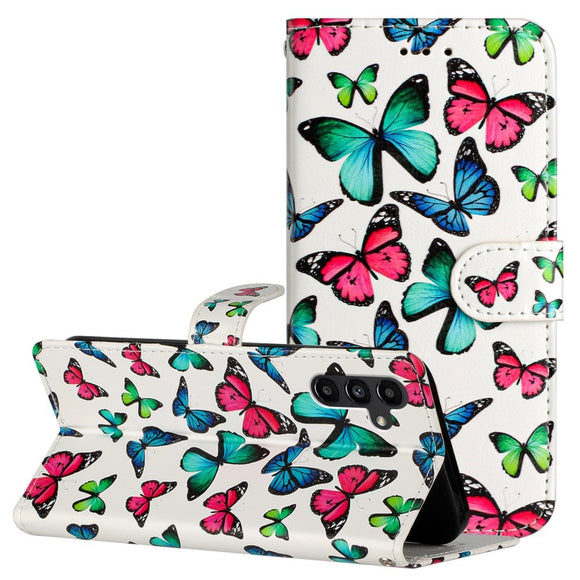 EIDERWOOD Samsung Galaxy S24 FE Vegansk Læder Flip Cover m. Strop og Kortholder - Sommerfugle