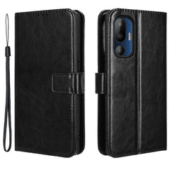 EIDERWOOD HTC U24 Pro (5G) Blankt Læder Cover m. Pung & Strop - Sort