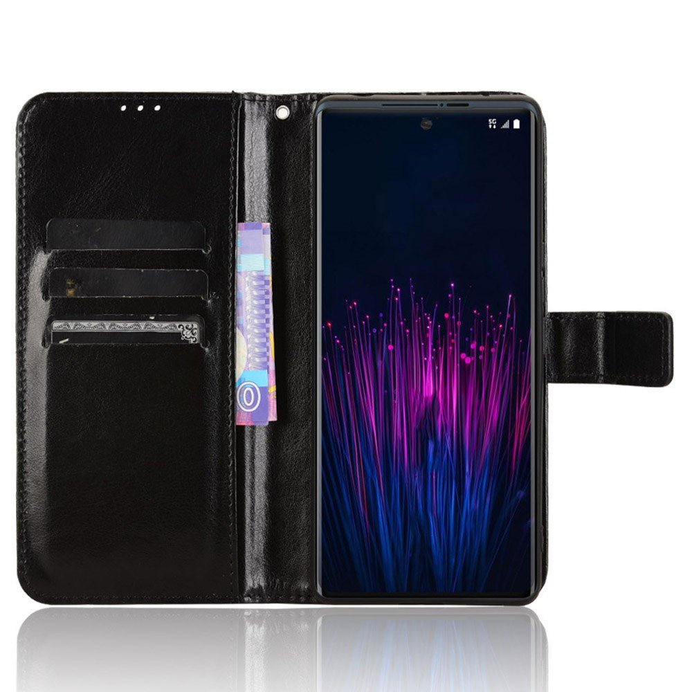 EIDERWOOD HTC U24 Pro (5G) Blankt Læder Cover m. Pung & Strop - Sort