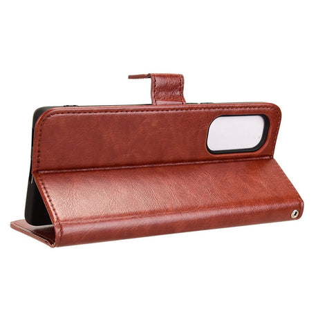EIDERWOOD HTC U24 Pro (5G) Blankt Læder Cover m. Pung & Strop - Brun