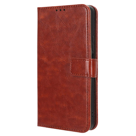 EIDERWOOD HTC U24 Pro (5G) Blankt Læder Cover m. Pung & Strop - Brun
